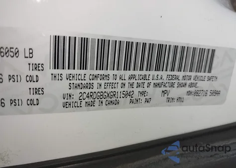 2016 Dodge Grand Caravan Se из США, поврежденный, VIN 2C4RDGBGXGR115042